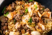 Korean Pork and Kimchi Ramen Stir-Fry Recipe