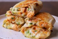 20-Minute Cheesy Garlic Chicken Wraps Recipe