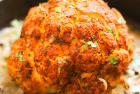 Whole Roasted Cauliflower Piccata with Lemon-Caper Sauce