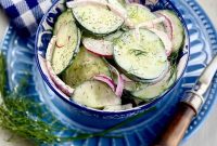 Creamy Cucumber Salad with Dill and Garlic Dressing