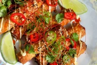 Crab Rangoon Taquitos with Sweet Chili Honey Glaze