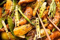 Teriyaki Chicken Stir-Fry with Charred Scallions and Jasmine Rice