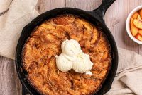 Brown Butter Nectarine Cobbler Recipe with Crisp Biscuit Topping