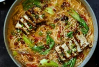 Creamy Tahini Ramen with Teriyaki Tofu (Nut-Free, One-Pan)