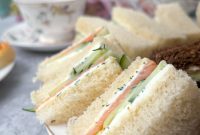 Smoked Salmon Tea Sandwiches with Cream Cheese, Cucumber & Dill