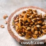Bowl of pumpkin seeds.