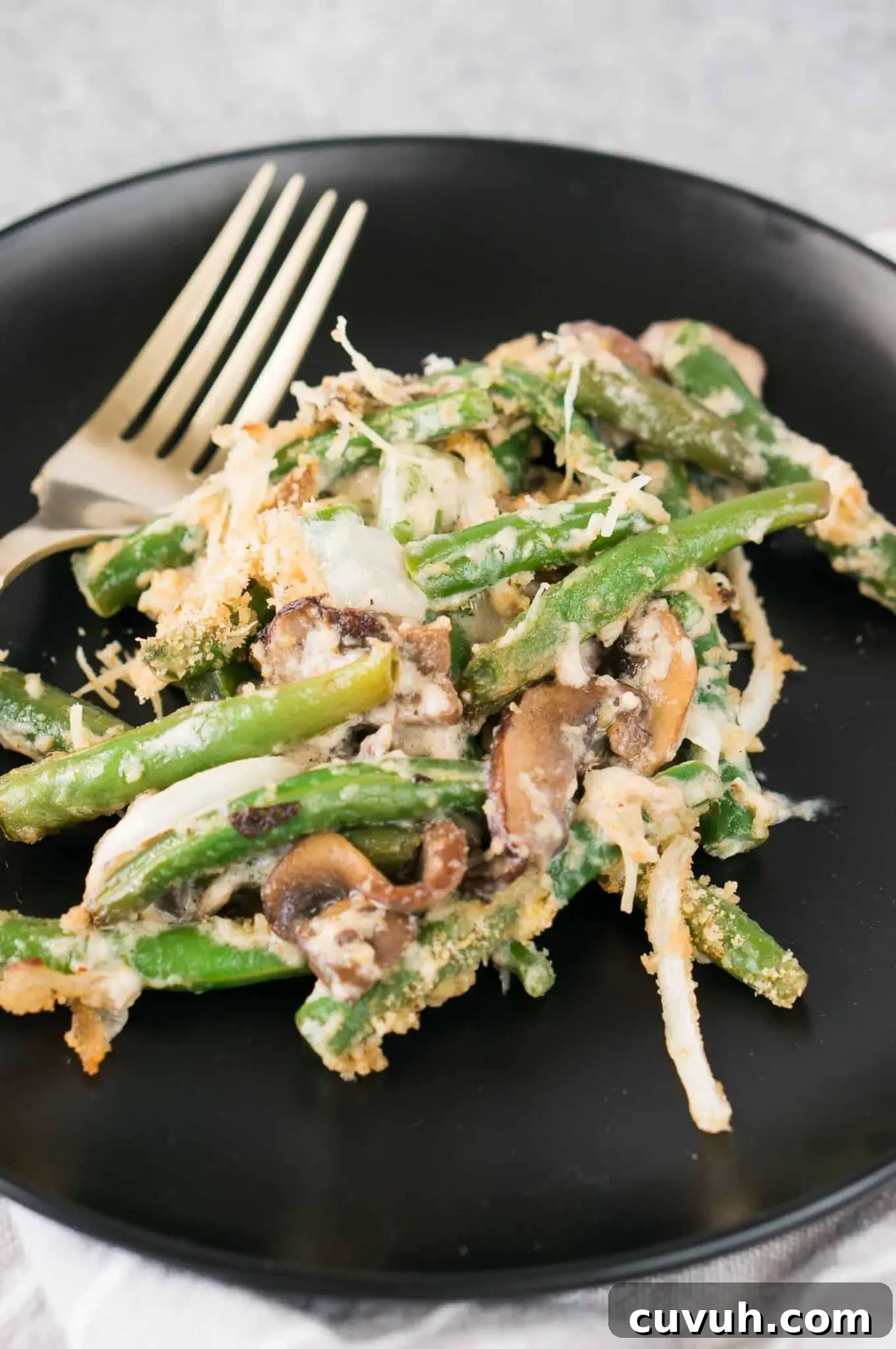 casserole with green beans on a plate