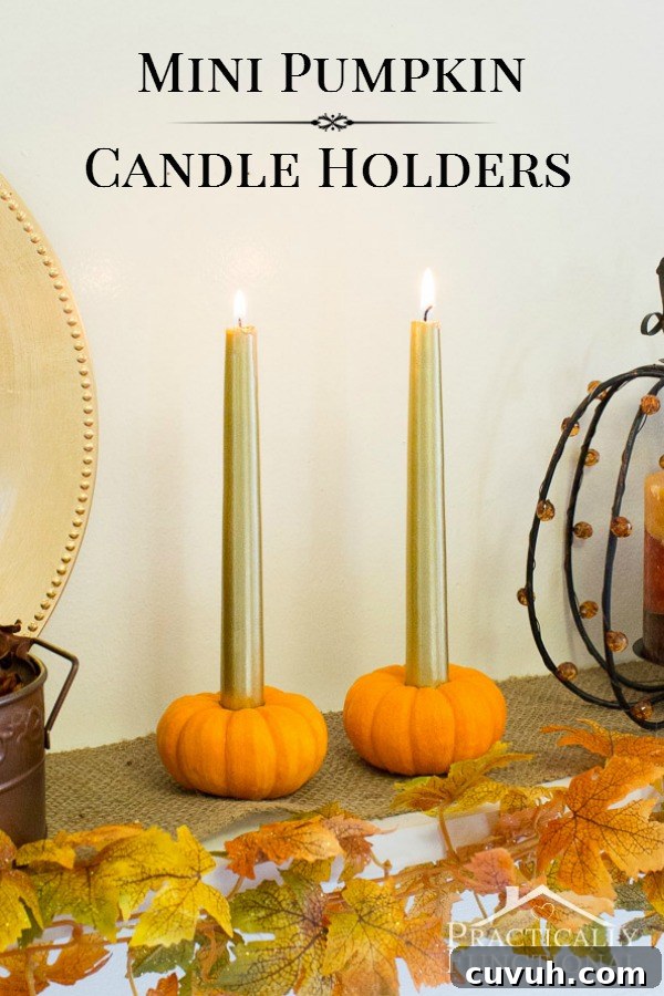 DIY Mini Pumpkin Candle Holders