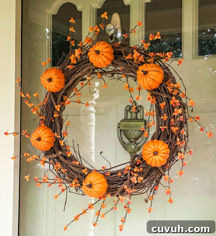DIY Pumpkin Wreath with Bittersweet