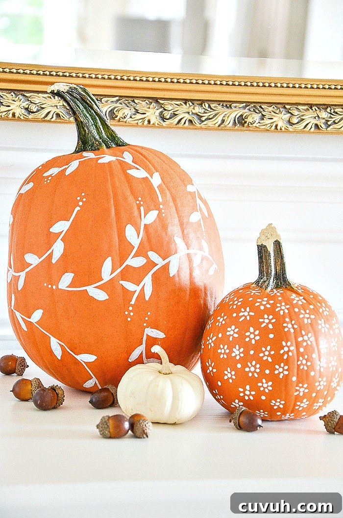 Patterns Painted On A Pumpkin DIY