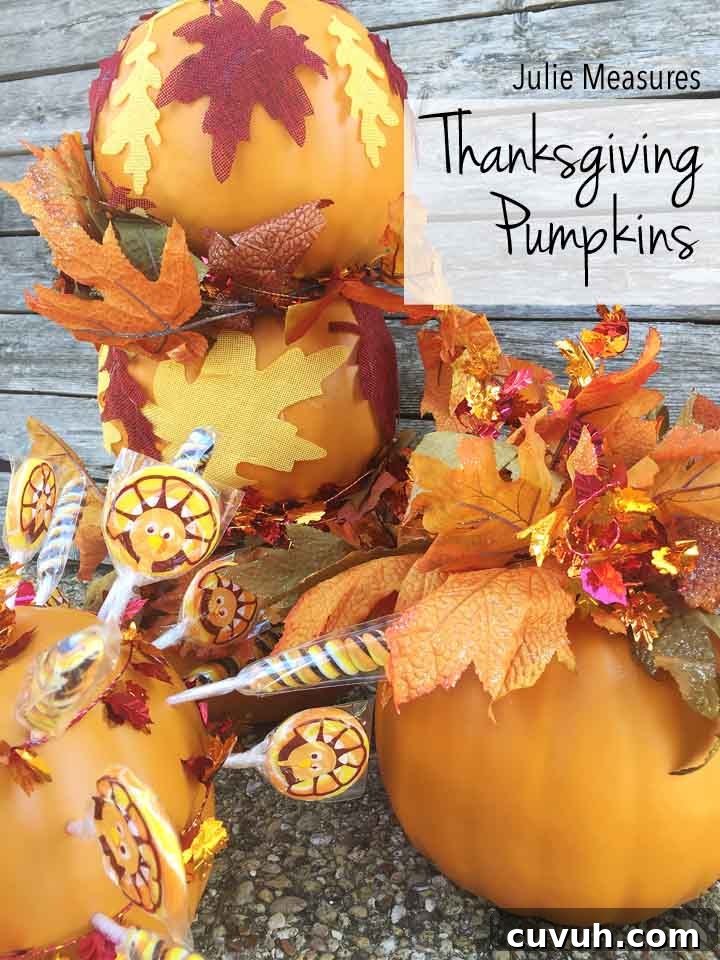 DIY Thanksgiving Pumpkin Decor {Topiary and Centerpieces}