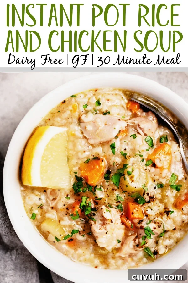 Instant pot chicken and rice soup