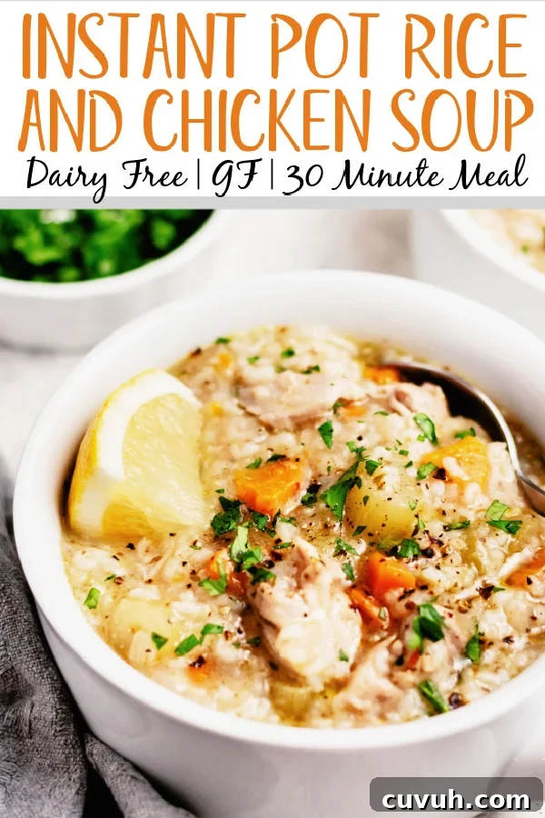 Instant pot chicken and rice soup
