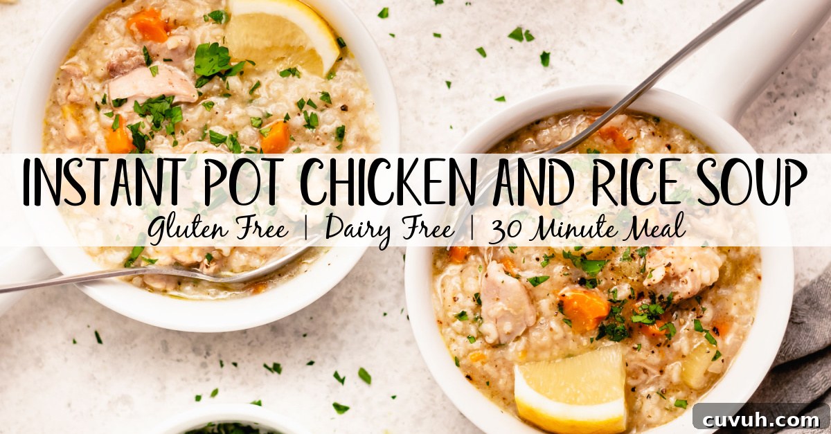 Instant pot chicken and rice soup