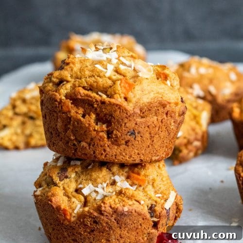 Morning Glory Muffins on a plate.