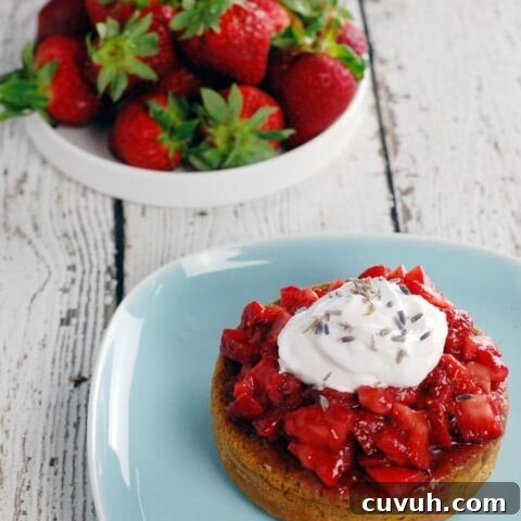 Vegan strawberry shortcake with lavender
