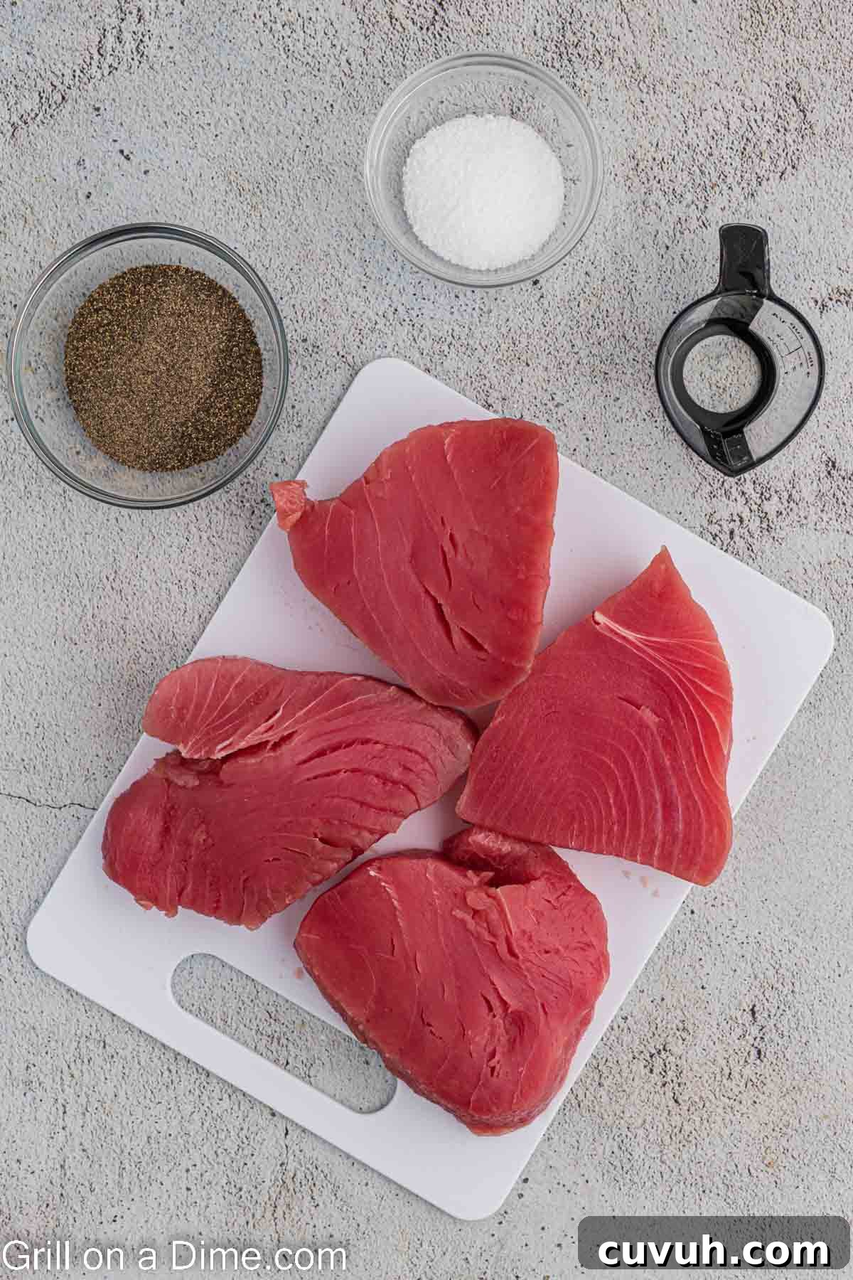 Perfectly Grilled Tuna Steaks: Marinade, Sear & Serving Tips 3 Ingredients needed - tuna steaks, oil, pepper, salt