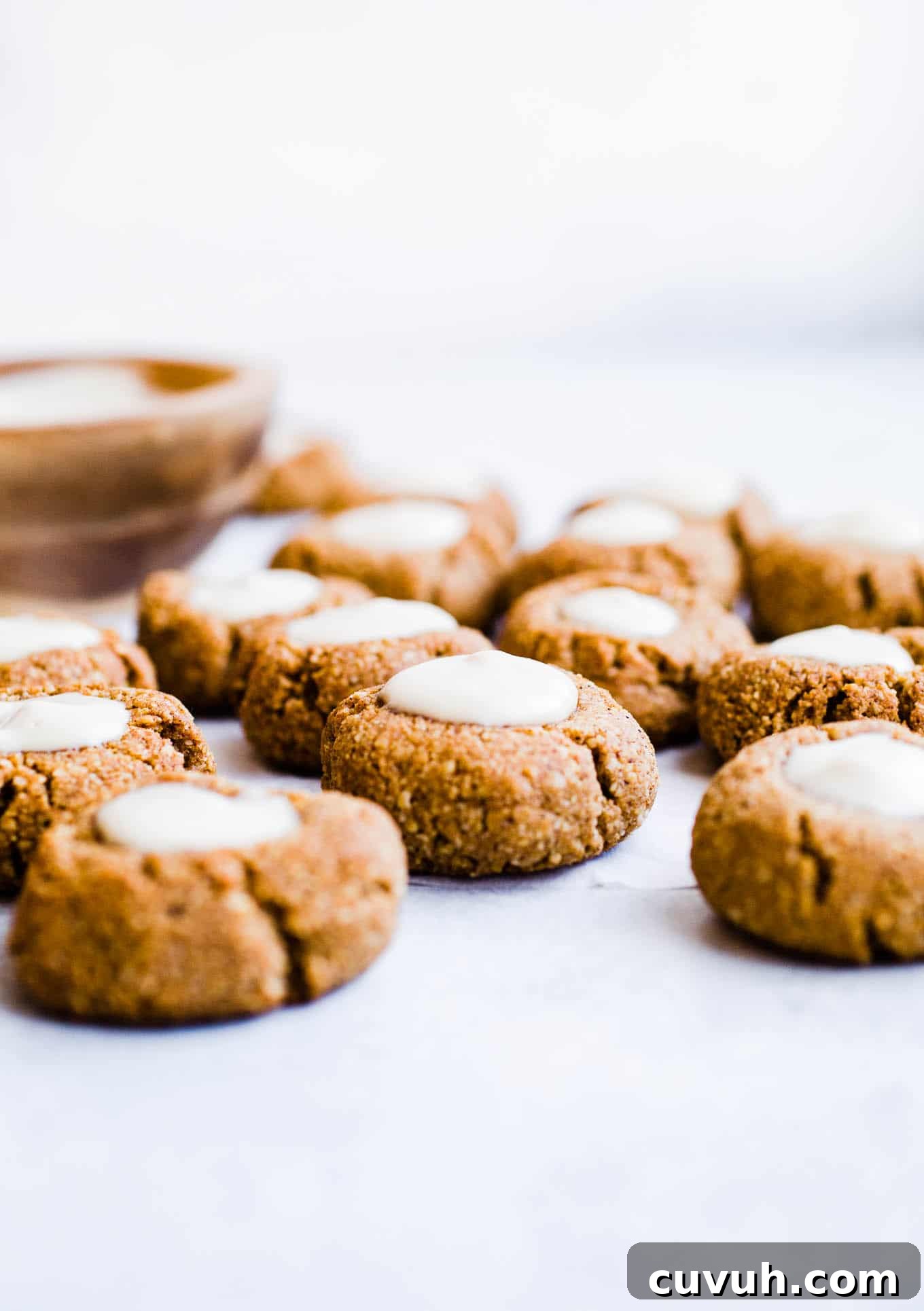 Gingerbread Thumbprint Cookies with Sweet Icing 5 gingerbread thumbprints