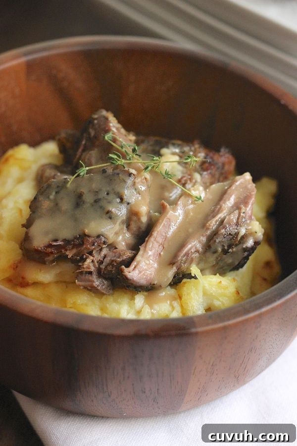 Slow Cooker Pot Roast and Make Ahead Mashed Potatoes in a bowl.