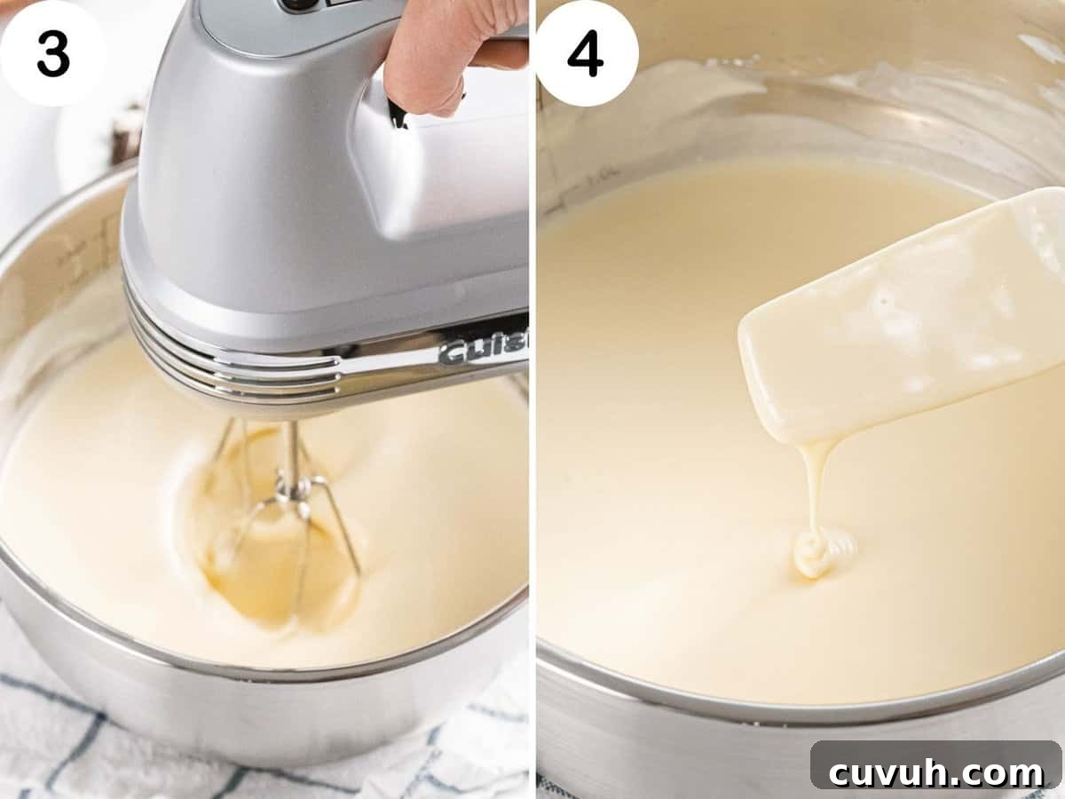 Decadent Strawberry Cheesecake Recipe with Fresh Berry Topping 8 Cheesecake batter beaten with a mixer until smooth.
