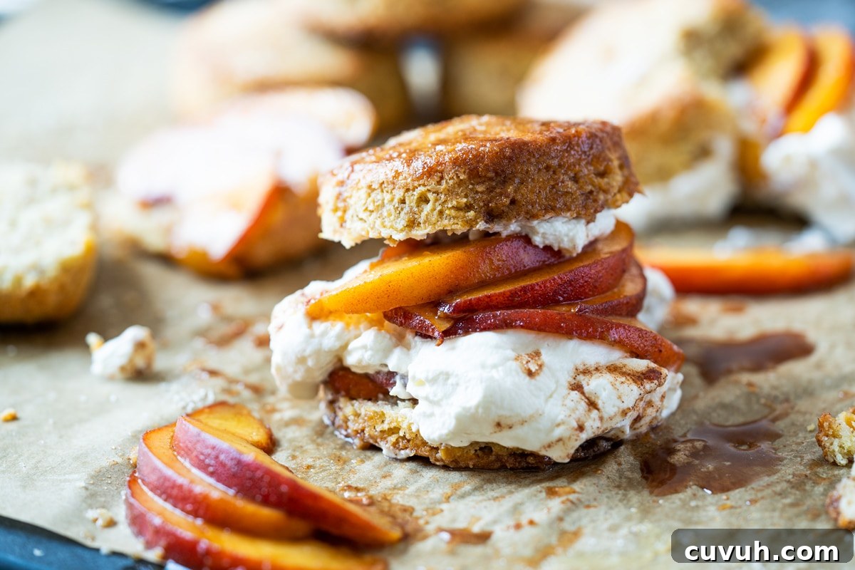 Keto Peach 'n' Cream Shortcake Recipe for Low-Carb Desserts 12 Keto peach shortcake with homemade maple whipped cream