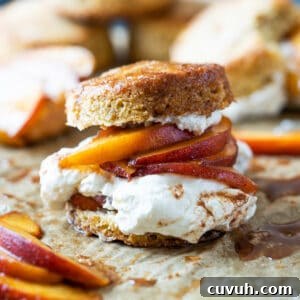 Keto Peach 'n' Cream Shortcake Recipe for Low-Carb Desserts 13 Keto peach shortcake with homemade maple whipped cream