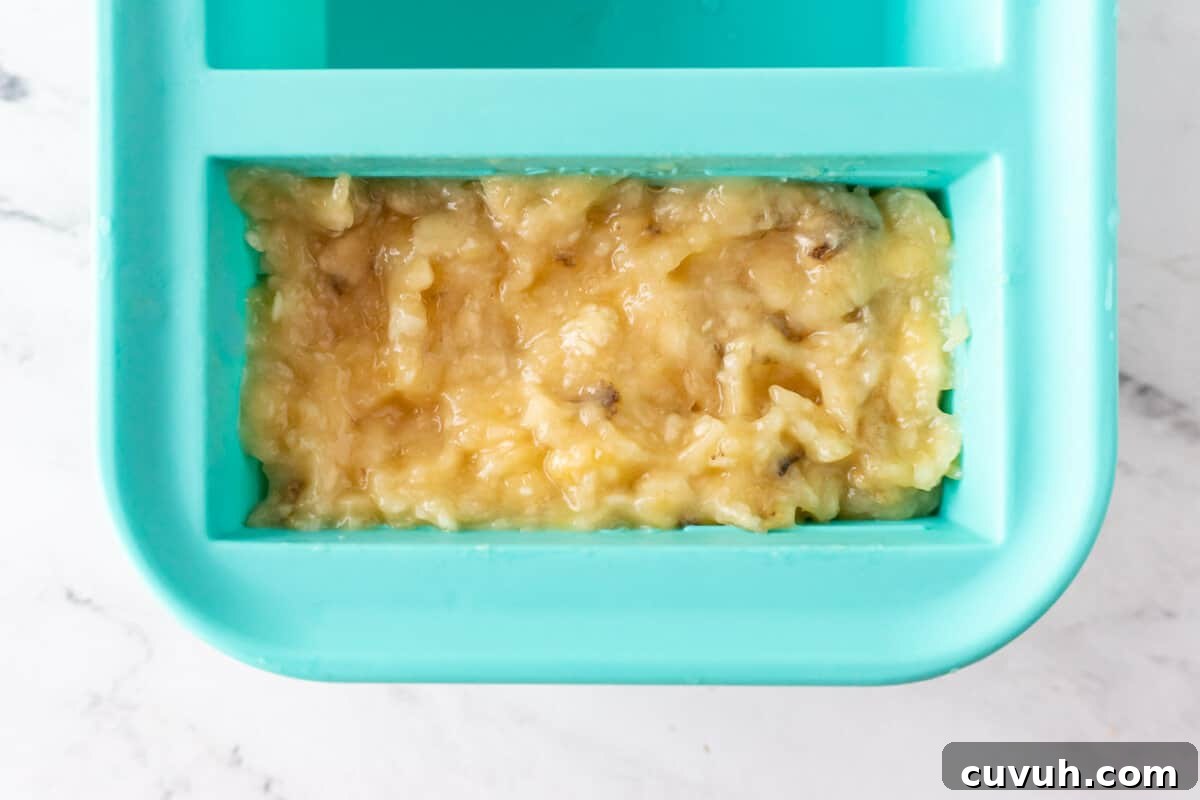 How to Freeze Bananas for Smoothies, Baking, and Snacks 9 mashed banana in Souper cube freezer tray