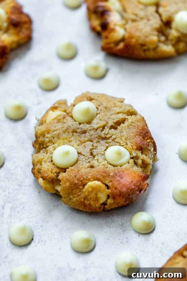 keto white chocolate chip cookies with white chocolate