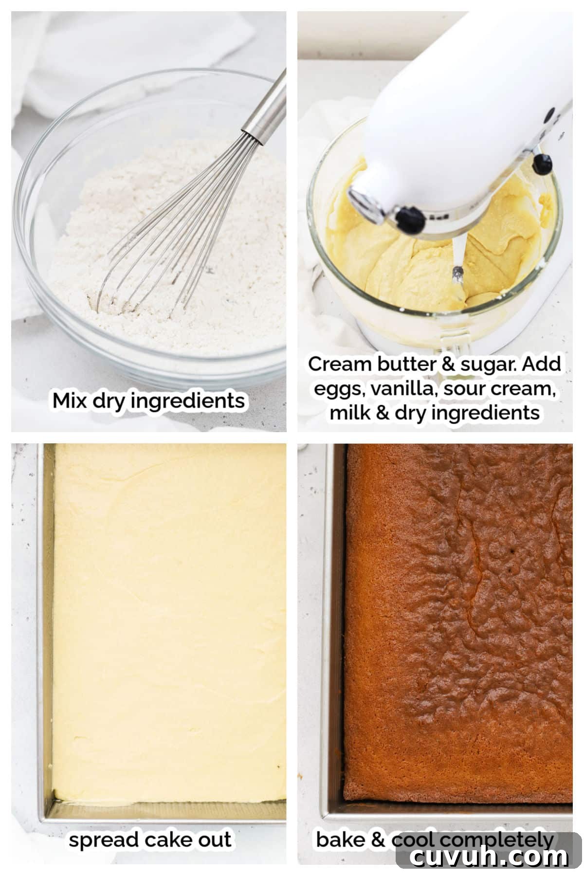 Moist Gluten-Free Yellow Sheet Cake Recipe for Parties 6 making gluten-free yellow sheet cake, step by step