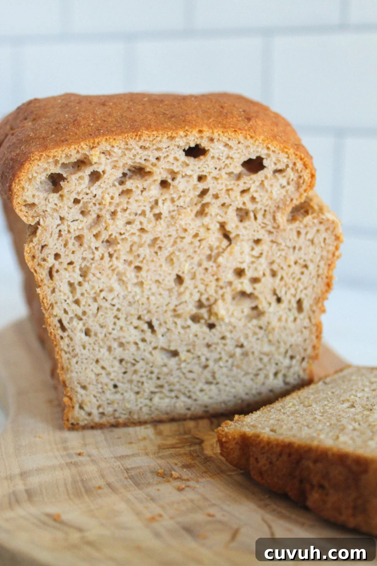 sliced inside of baked millet bread