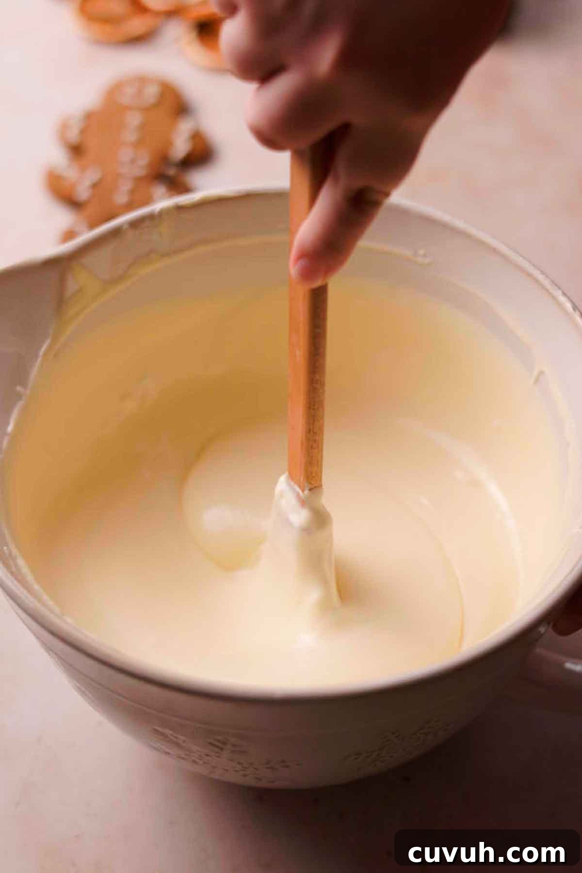 Gingerbread Cheesecake Recipe with Spiced Graham Crust 10 mixing gingerbread cheesecake batter
