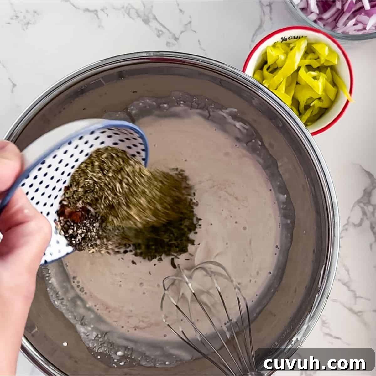 Top Grinder Salad Recipes for Flavorful Sandwiches 4 Mixing the mayo and the spices.