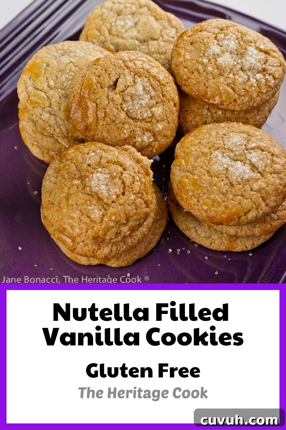 Nutella Filled Vanilla Cookies © 2022 Jane Bonacci, The Heritage Cook