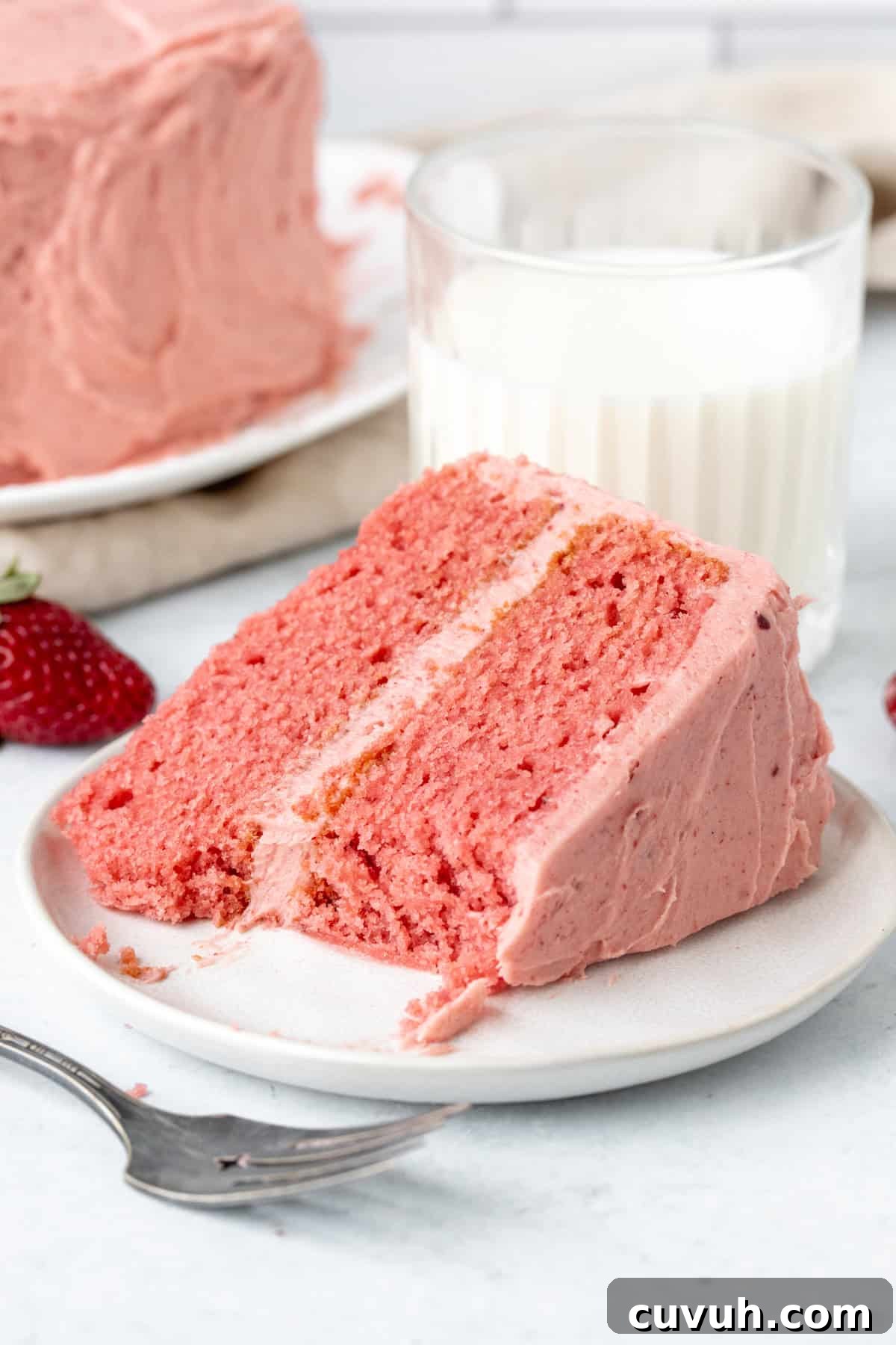 Moist Strawberry Layer Cake with Fresh Strawberry Frosting 10 img 14658 9