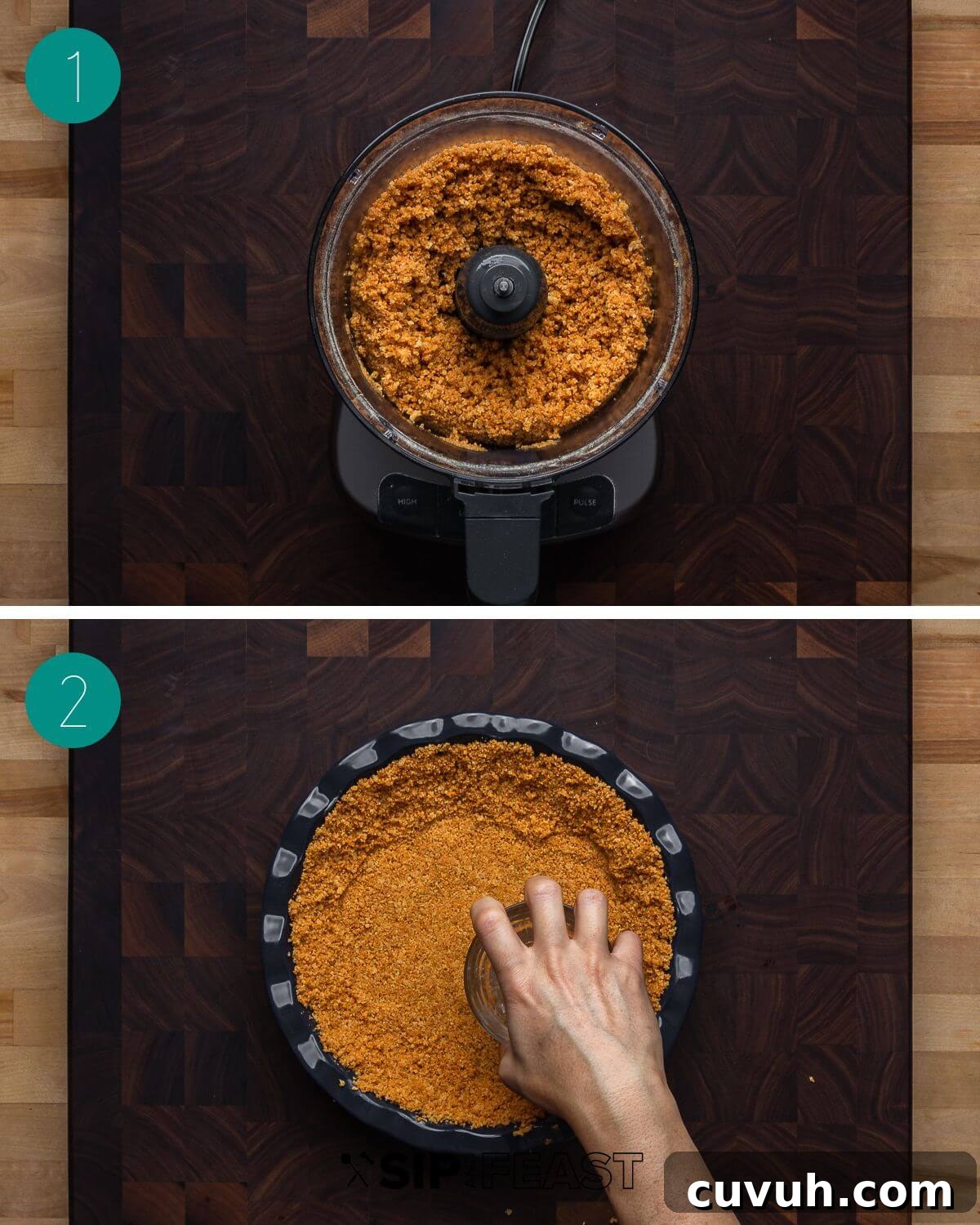 Pumpkin pie recipe process shot collage group number one.