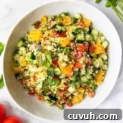 healthy citrus tabbouleh salad with oranges and bulgur wheat