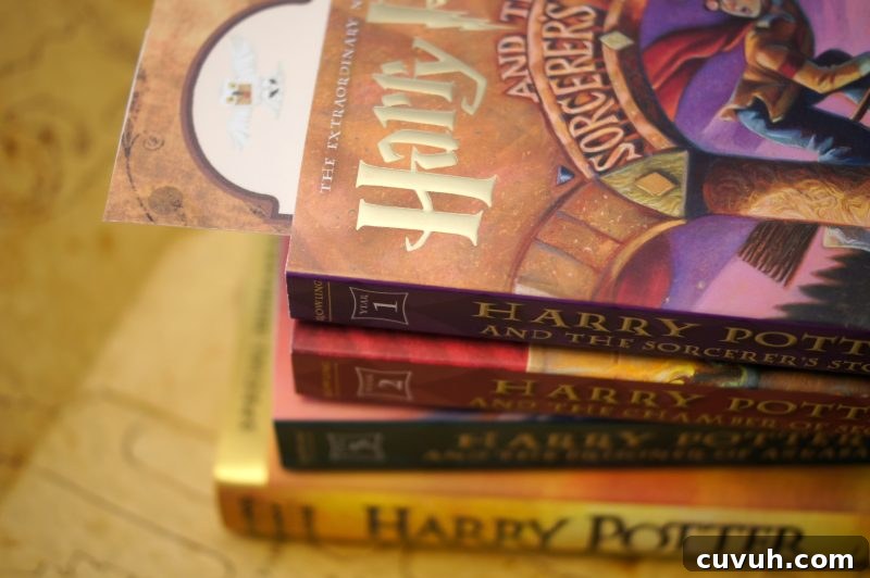 Harry Potter-themed bookmark with a quote.