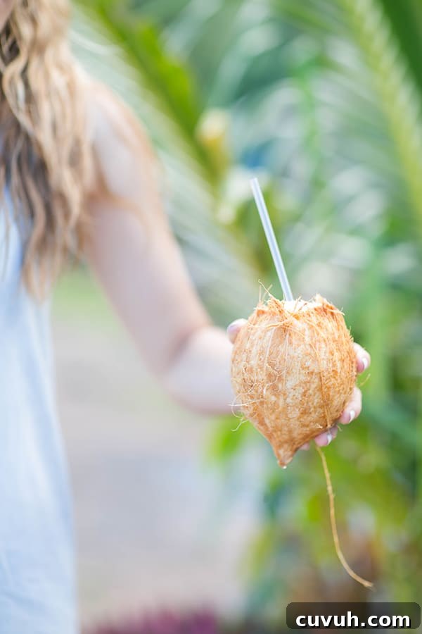 Holding a coconut for water