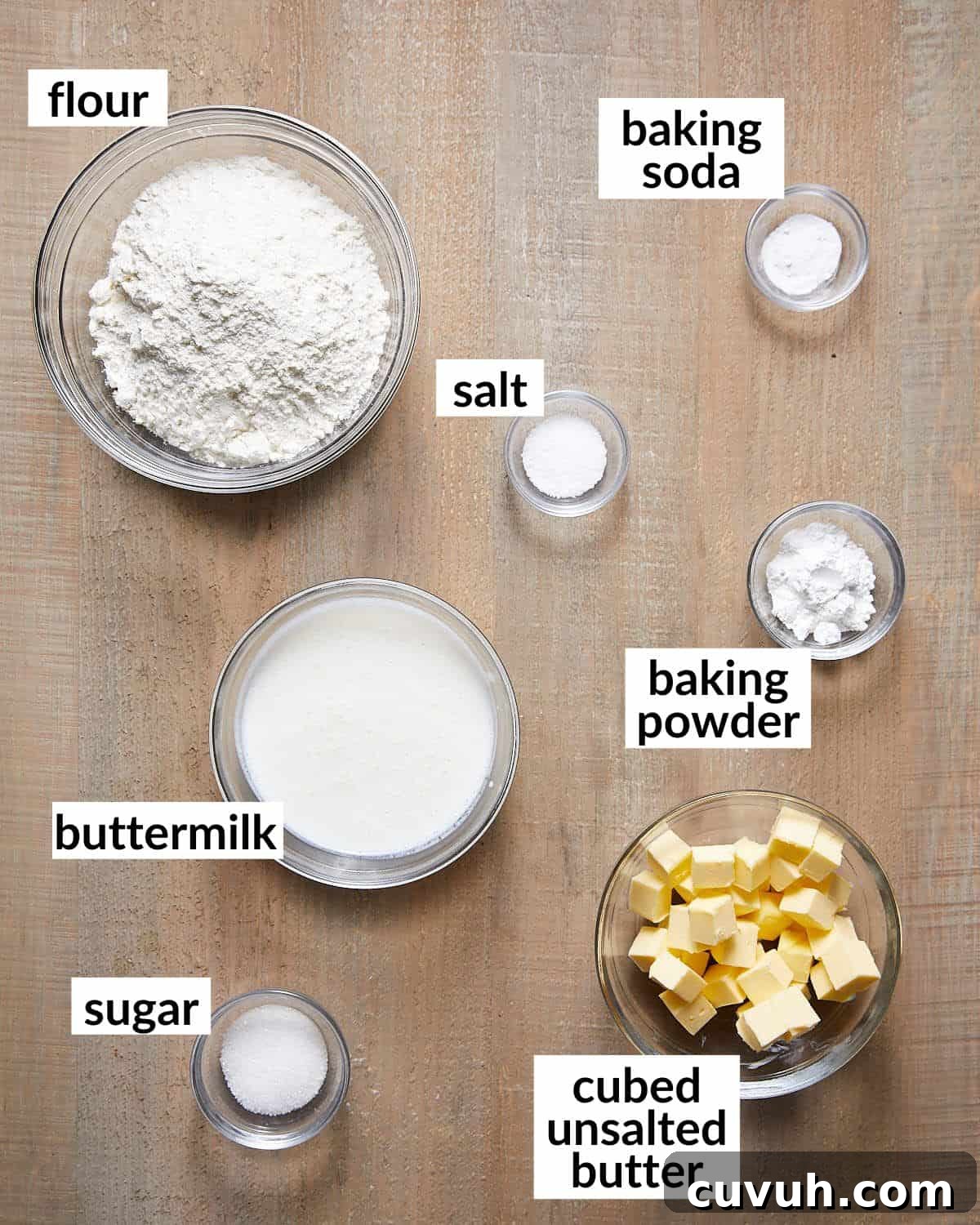 Flaky Homemade Biscuits from Scratch in 30 Minutes 3 Ingredients needed to make homemade biscuits.