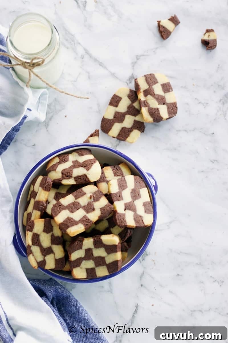 Pressure Cooker Eggless Checkerboard Cookies Recipe 2 eggless checkerboard cookies in a pressure cooker and also in an oven. easy to follow step by step recipe with video butter biscuit vanilla cookies chocolate cookies
