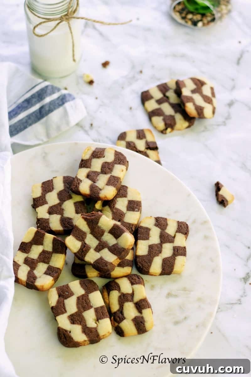 Pressure Cooker Eggless Checkerboard Cookies Recipe 3 eggless checkerboard cookies in a pressure cooker and also in an oven. easy to follow step by step recipe with video butter biscuit vanilla cookies chocolate cookies