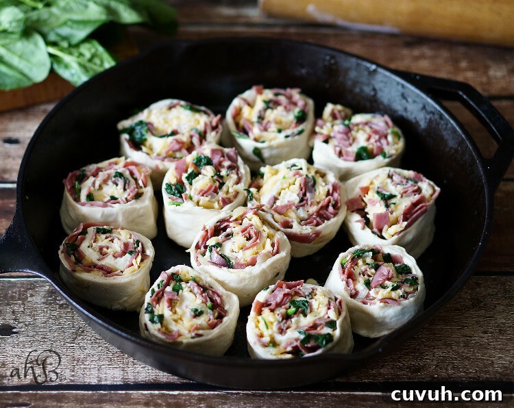 Roast Beef and Gouda Pinwheels – Savory Party Rolls 6 Savory Roast Beef and Gouda Rolls