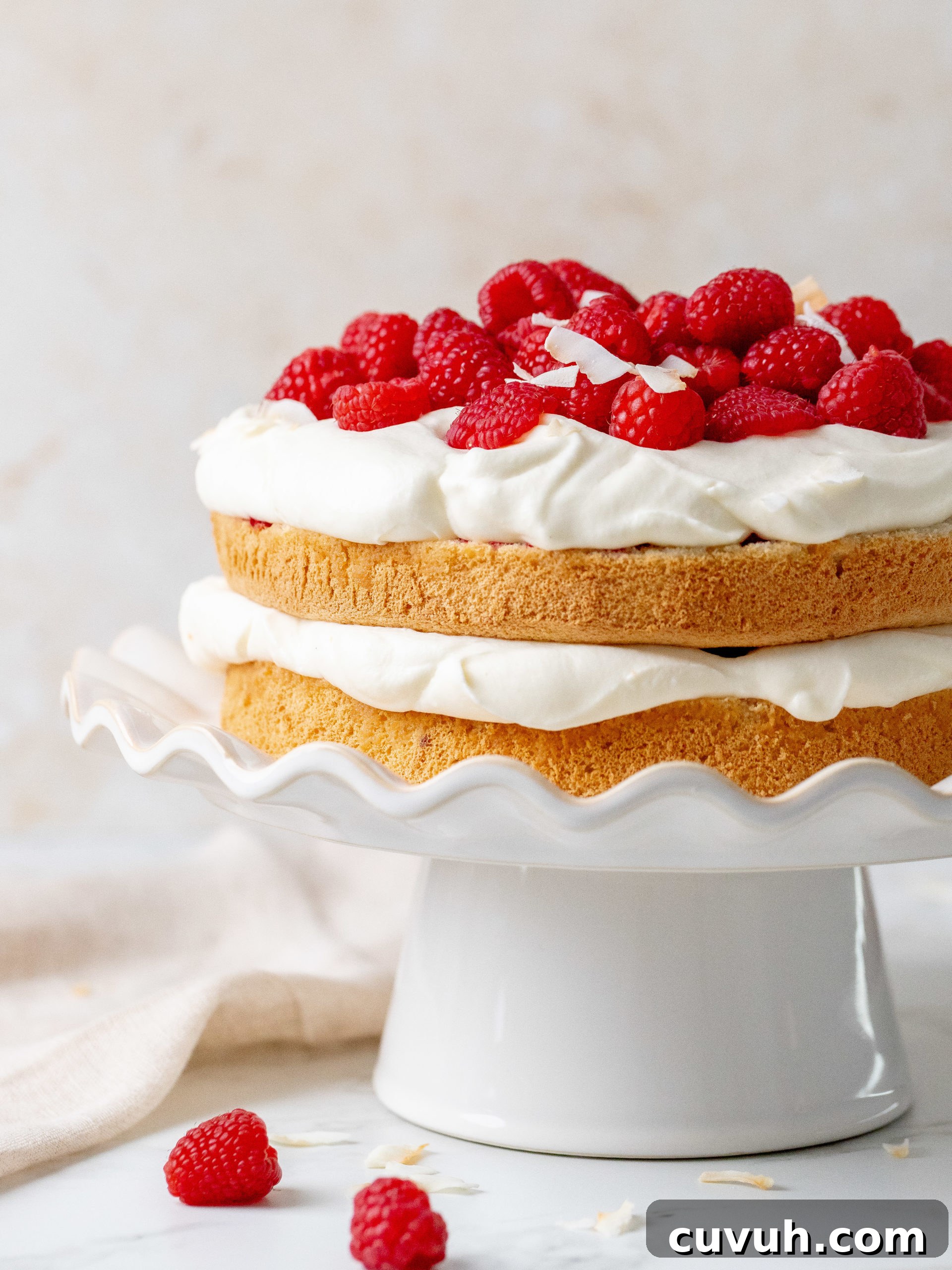 Coconut Raspberry Layer Cake with Coconut Cream Frosting 9 img 20357 8
