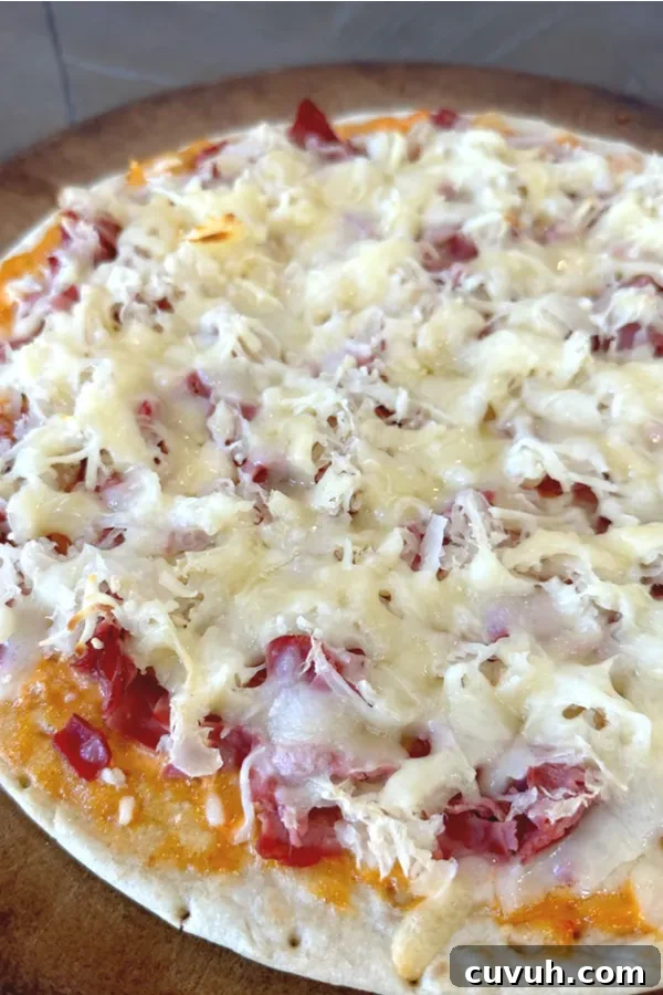 baked reuben pizza