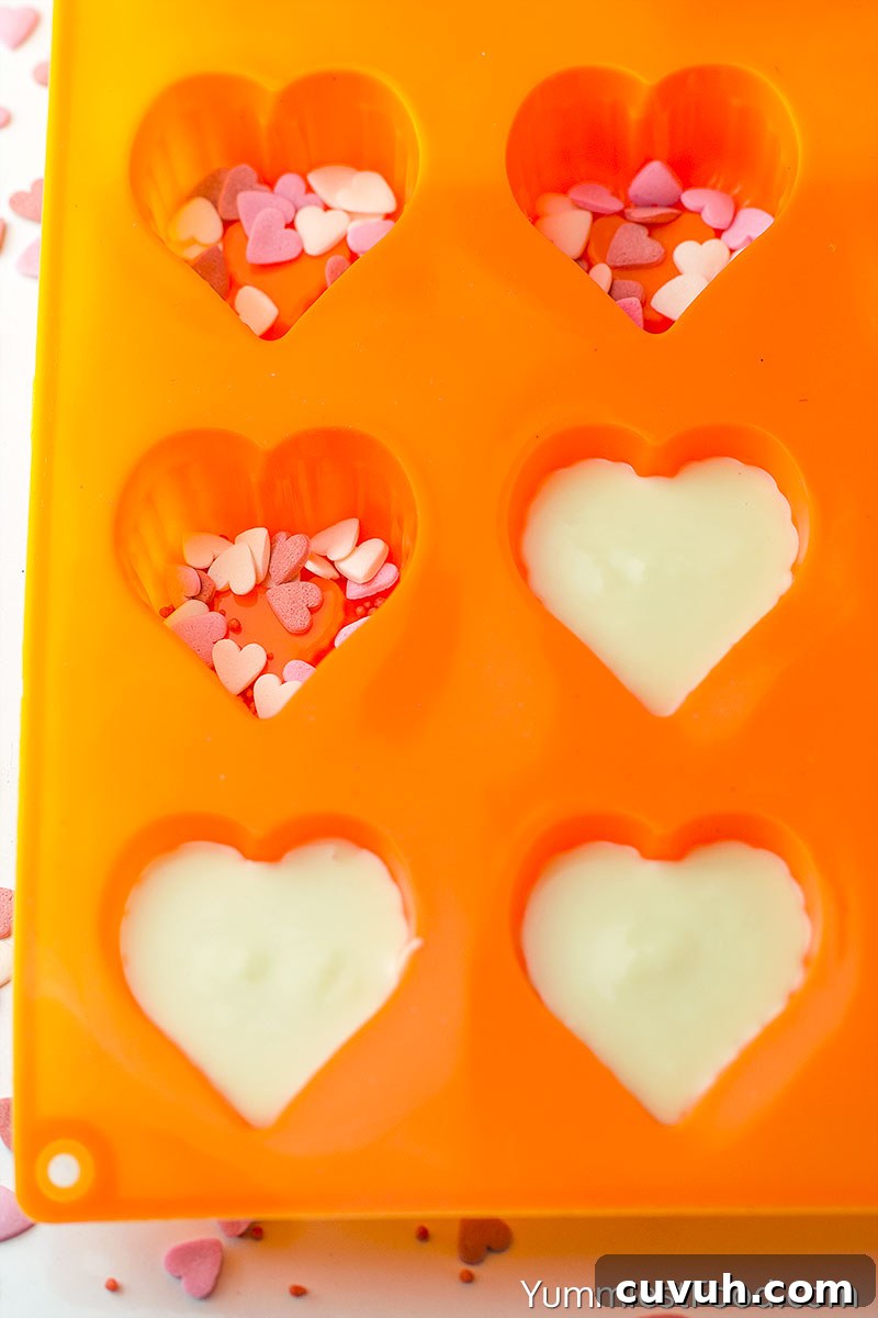 Valentines White Chocolate Hearts - Making - Step 1
