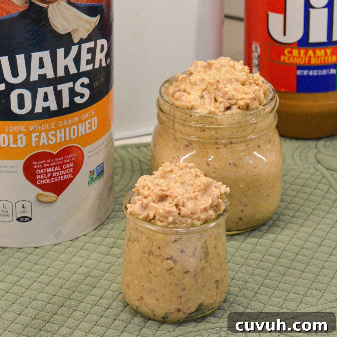 Looking for healthy, high protein breakfast ideas? Try these Peanut Butter Overnight Oats! Easy recipe, customizable, and perfect for meal prep.