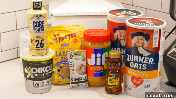Peanut Butter Overnight Oats ingredients