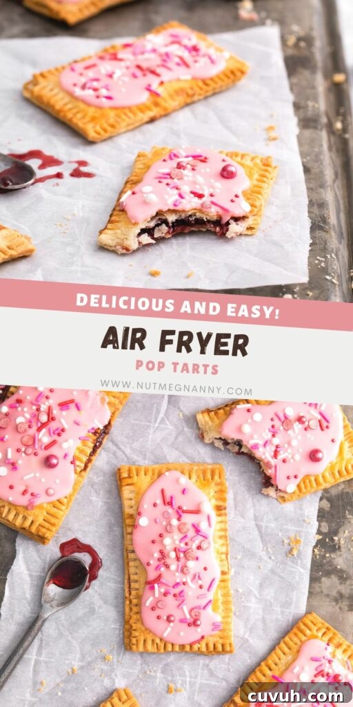 Crispy Air Fryer Pop-Tarts: Quick Homemade Toaster Pastry Recipe 15 Air Fryer Pop Tarts pin for Pinterest.