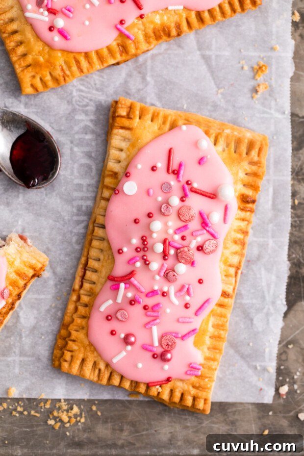 Crispy Air Fryer Pop-Tarts: Quick Homemade Toaster Pastry Recipe 9 Air Fryer Pop Tarts topped with sprinkles.