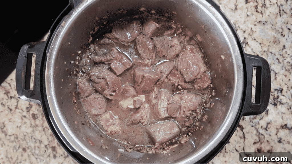 Nestling meat in the broth.